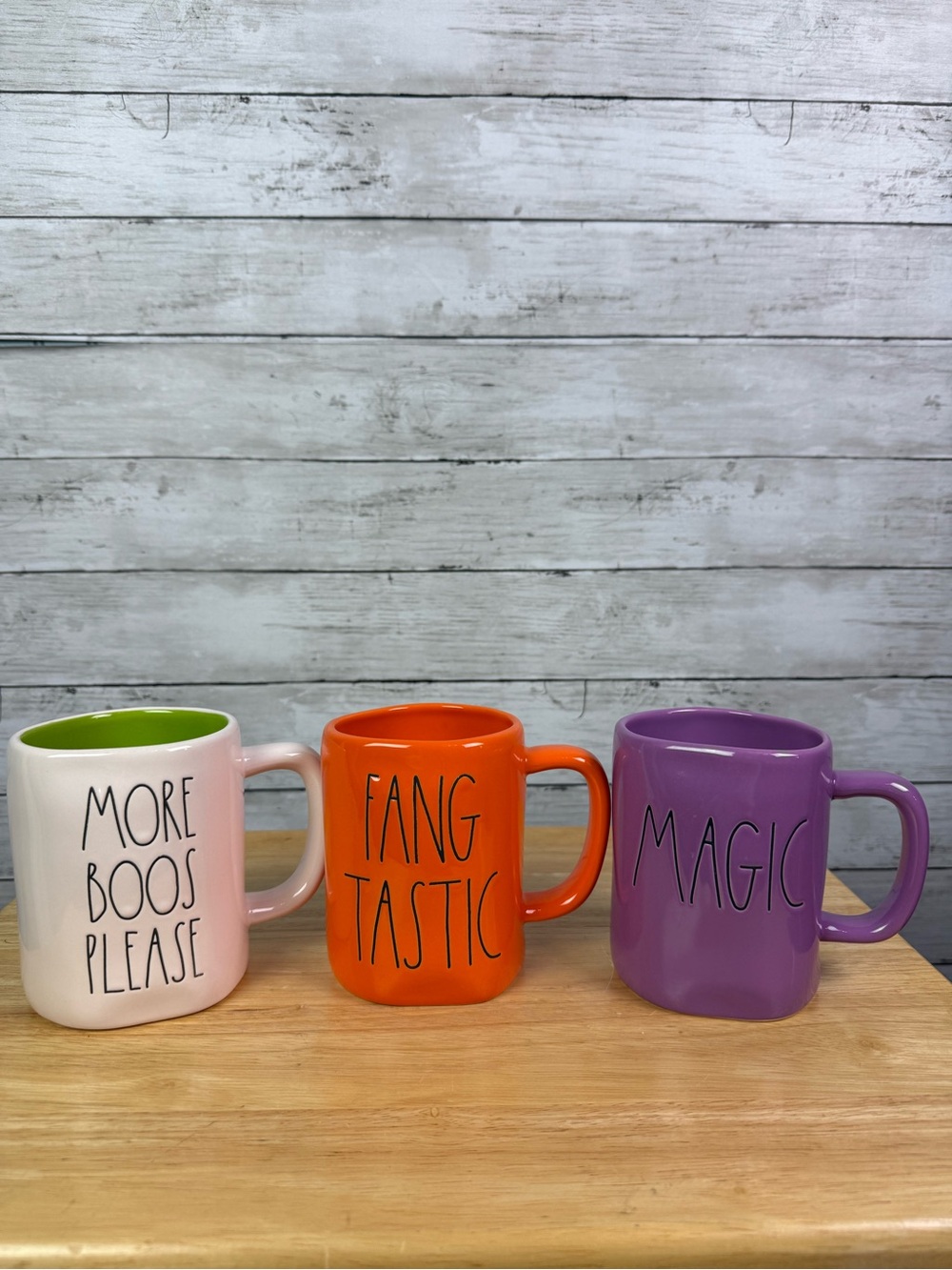 Rae Dun nHalloween Ceramic Mug Set White, Orange & Purple Decorative Coffee Mugs